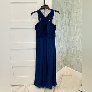 Beautiful and elegant electric blue chiffon A-Line evening gown. Like new!